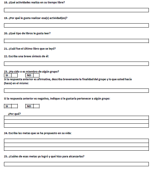 Formulario de ingreso &ndash; aspirantes (Cont.)