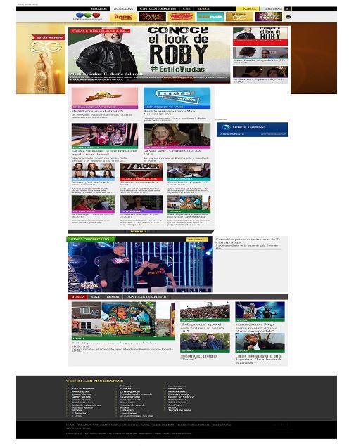 Captura de la p&aacute;gina web de Telefe, agosto 2014