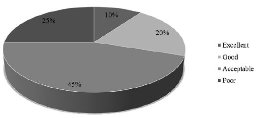 Distribution of laboratory report quality (n = 20)
