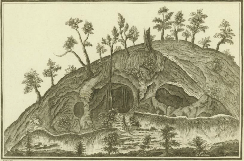 Cuevas de B�nica en Ponce. Grabado presente en la obra de Louis Elie Moreau de Saint-M�ry (1796).