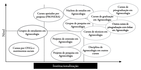 Níveis de institucionalização das ações de educação em Agroecologia no Brasil.