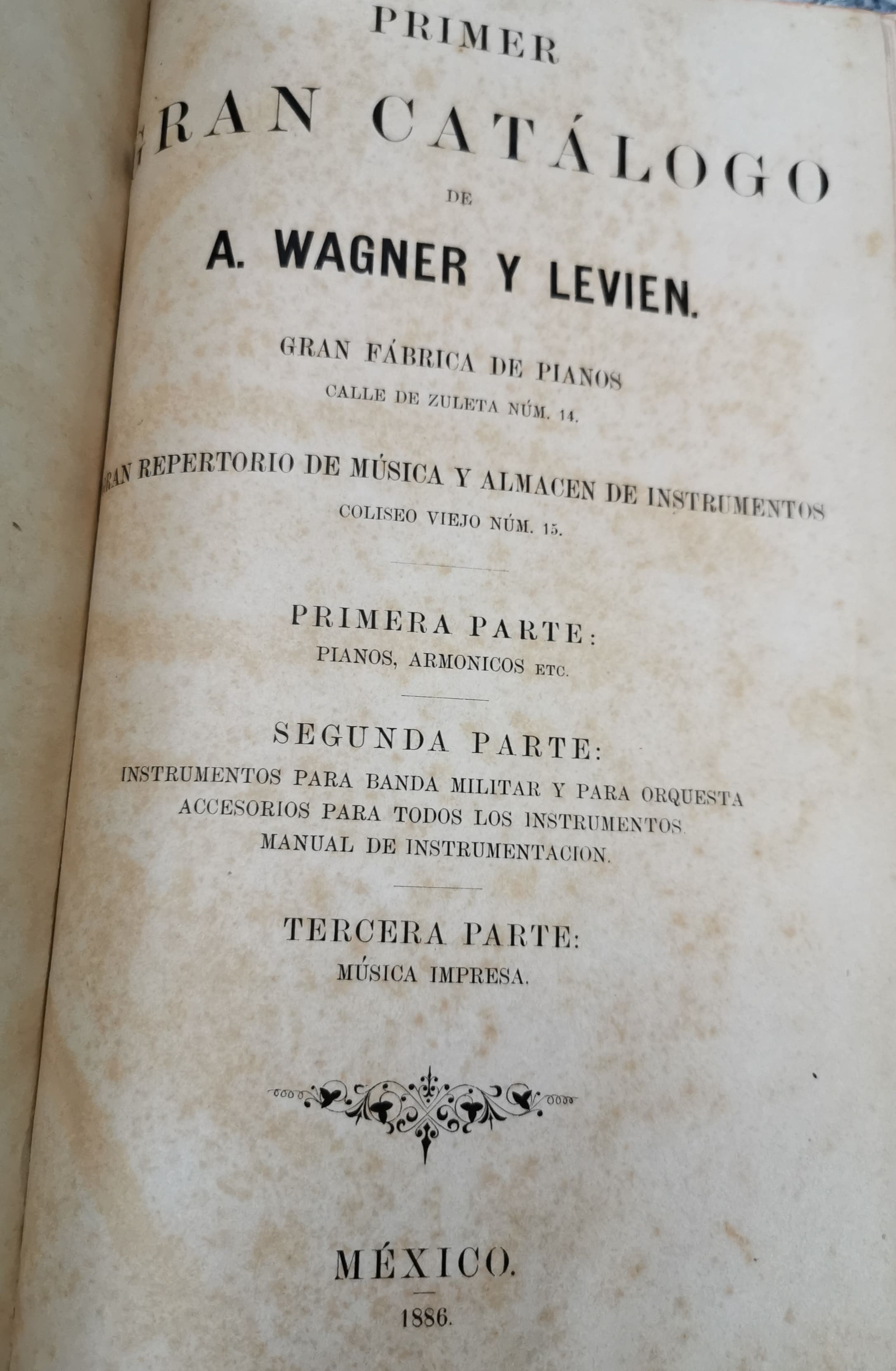 Primer Gran Catálogo de Wagner y Levien (1886)