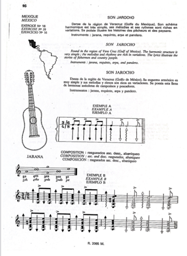 Introduction a la Guitare d’Amrique Latine. Seccin correspondiente al son jarocho de Mxico.