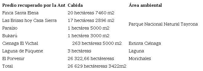 Bienes bald&iacute;os recuperados por la ant