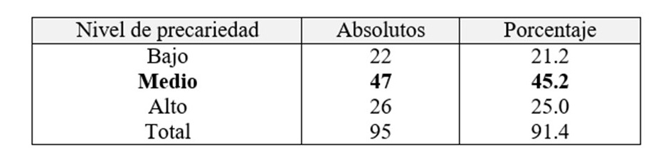 Nivel de precariedad laboral