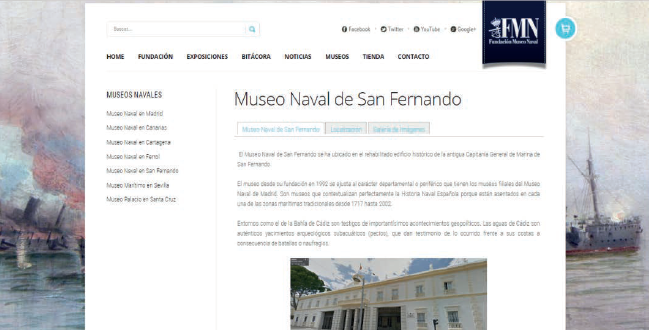 Portal web de la Fundaci&oacute;n Museo Naval.