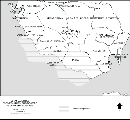 Plano de la propuesta de delimitaci&oacute;n del paisaje cultural almadrabero