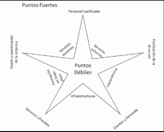 Puntos fuertes y puntos d&eacute;biles percibidos por  la direcci&oacute;n al implementar las  medidas de  mejora.