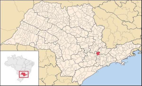 Mapa de localização município de Jundiaí‑SP (Brasil)