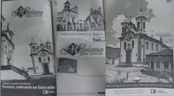 Pra&ccedil;a Minas Gerais em homenagens a Mariana no jornal &ldquo;O Liberal&rdquo;, na d&eacute;cada de 1990.