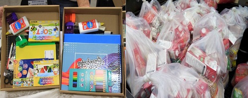 Kits de material e merenda escolar