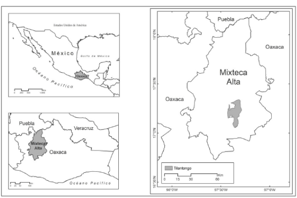 Localización de Tilantongo en la Mixteca Alta