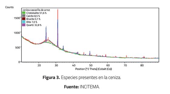 Especies presentes en la ceniza.