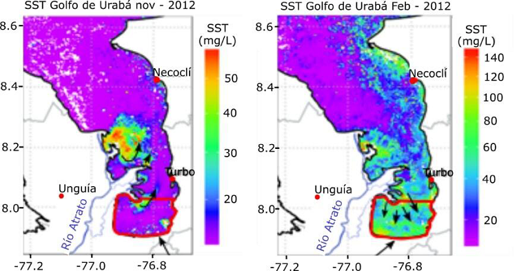 Sedimentación en bahía Colombia