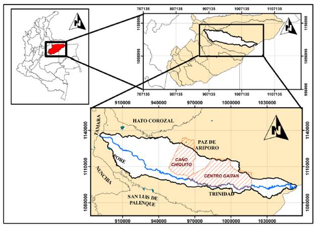 Localizaci&oacute;n de la cuenca del r&iacute;o Guachir&iacute;a.