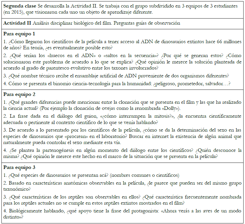 Segunda etapa de la propuesta
educativa.