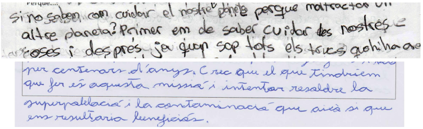 Extractos de ensayos presentados por los alumnos. 