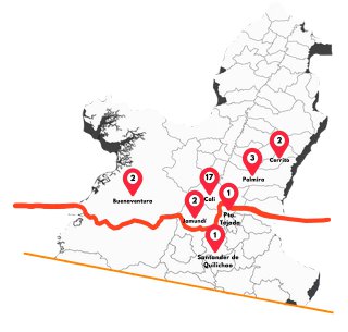Cantidad de IEs visitantes del museo durante las observaciones, por lugares de procedencia.