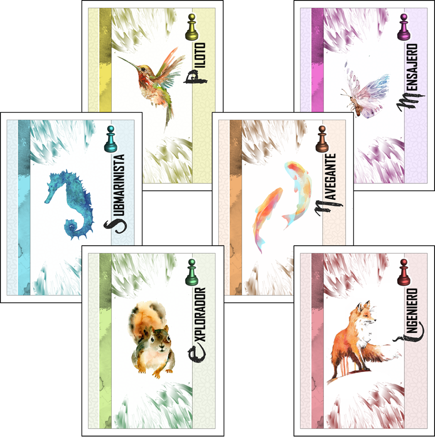 Dise�o de cada una de las cartas Aventurero del juego.