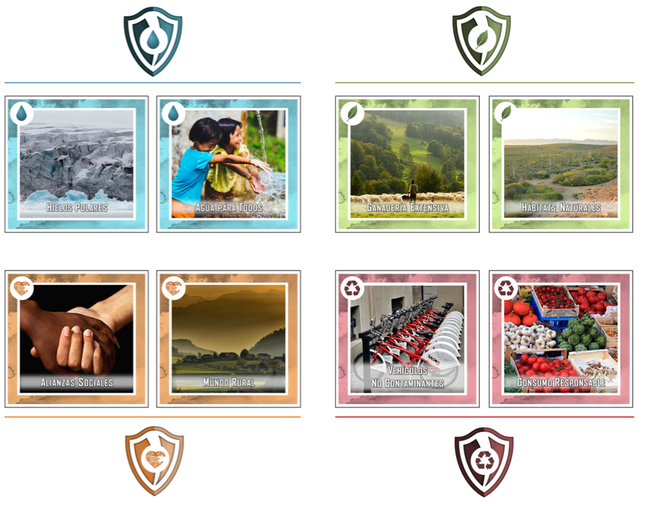 Llaves-insignia (Tesoros) asociadas a su pareja de sus losetas en la isla.