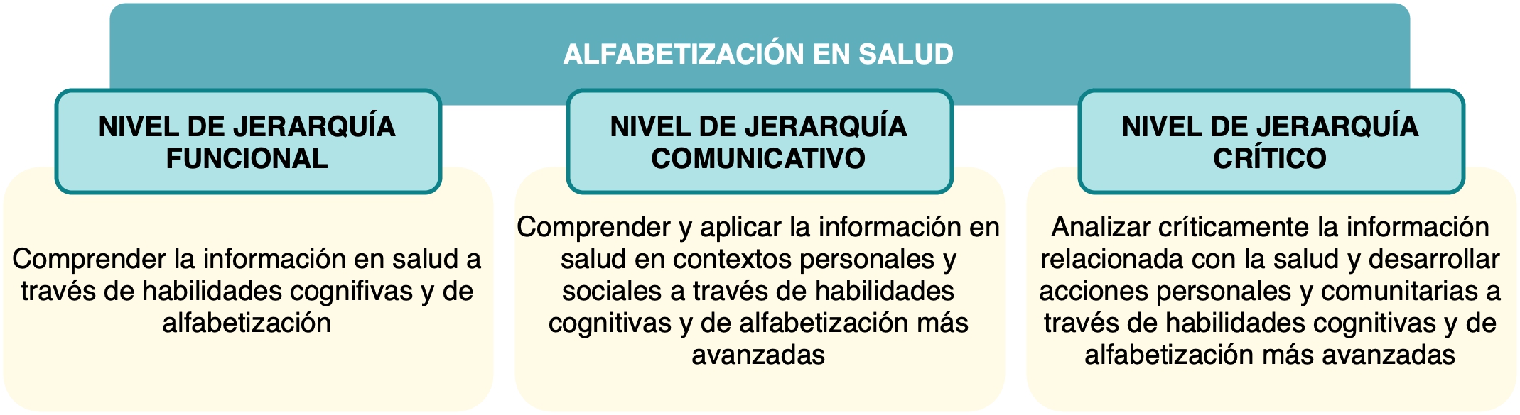 Modelo conceptual de alfabetizaci�n en salud adaptado de Nutbeam (2008).