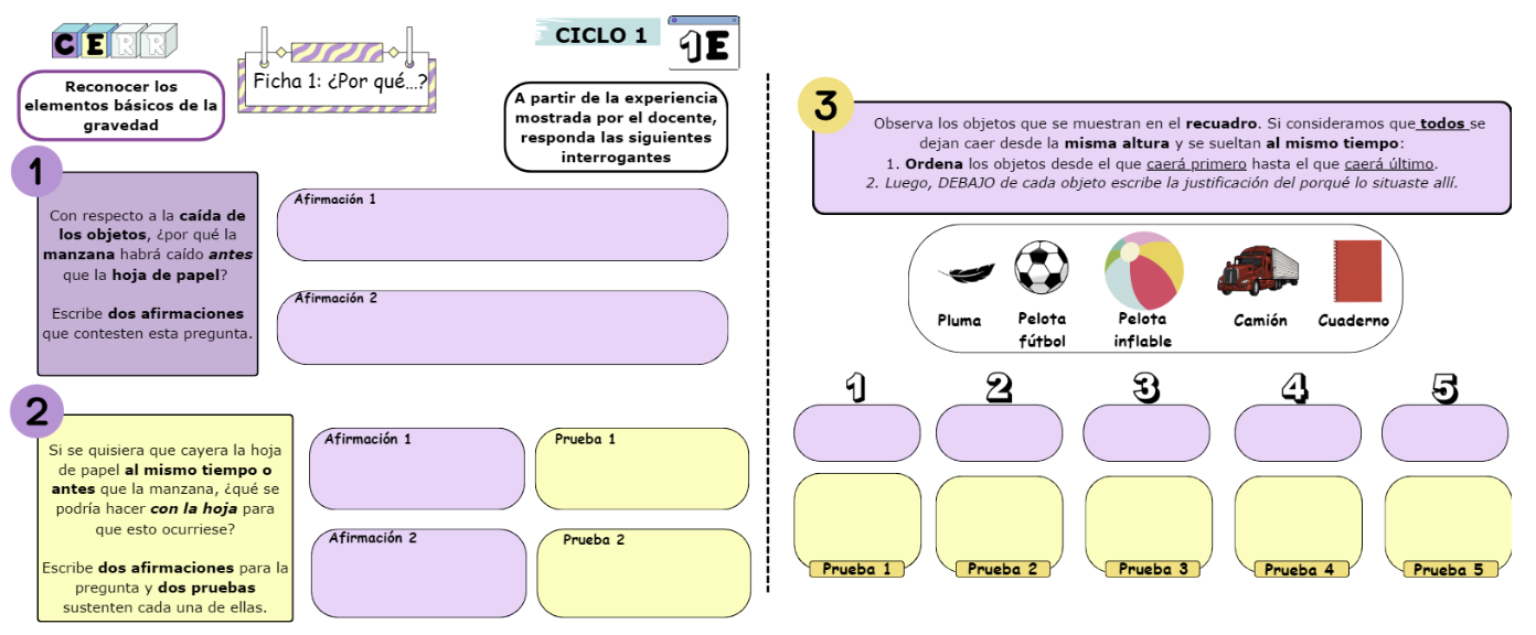 Tarea 1, 2 y 3 de la ficha 1. Nota. Todas las Figuras de las tareas se adaptaron visualmente para facilitar su exposici�n en el art�culo, priorizando los enunciados y quitando instrucciones e im�genes complementarias.