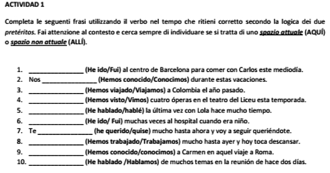 Ejemplo de actividad