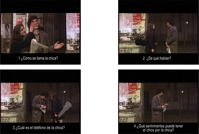 Fotogramas de &Oacute;pera prima y Los peores a&ntilde;os de nuestra vida con preguntas de comprensi&oacute;n audiovisual
subtituladas.