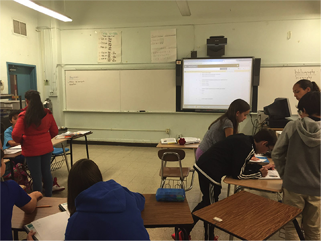 Alumnos ALCE Nueva York en una sesi&oacute;n AICLE.