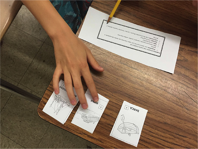 Recurso AICLE. Baraja de cartas elaborada por los
alumnos de ALCE.