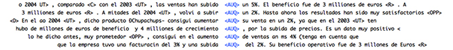 Ejemplo de la
etiqueta  <AUQ> del corpus NN.