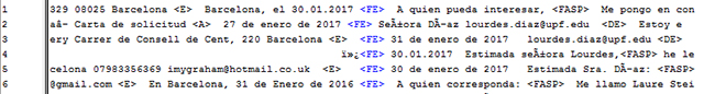 Resultado de la etiqueta  < FE > del grupo No Nativos.