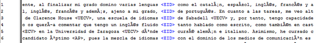 Resultado de la etiqueta < EID > del grupo Nativos.