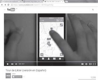 Muestra de la aplicación Likter