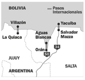 Fronteras por las que ingresa la cocaína
