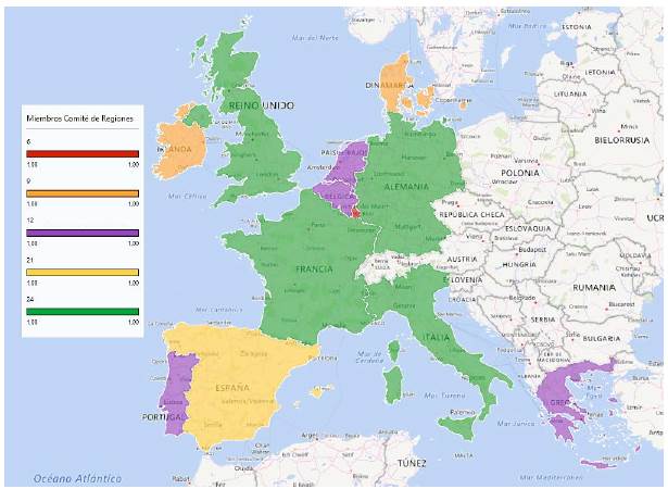 Miembros del Comité de Regiones del Tratado de Maastricht 1992.