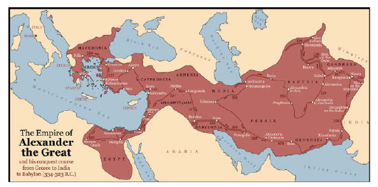 Mapa del reino de Macedonia
