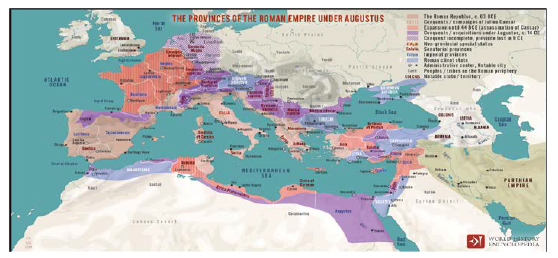 Mapa de las provincias del imperio romano en su apogeo