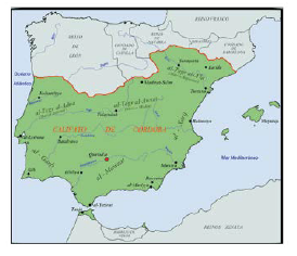 Mapa del califato de Crdoba