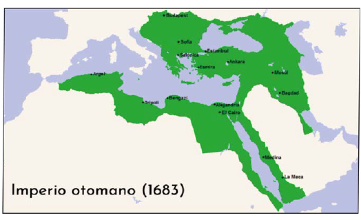 Mapa del imperio otomano