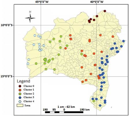 The climatic zoning of Bahia proposed by Dourado et al. (2013) (Adapted).