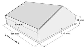 Isometric perspective of the pilot-scale solar still.