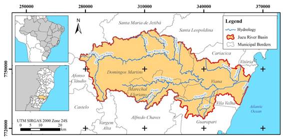 Location of the Jucu River Basin.