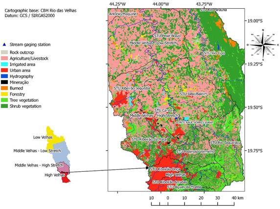 Land cover in the region Middle Velhas-High Stretch and parcial in the regions Middle Velhas-Low Stretch and High Velhas, year 2013.