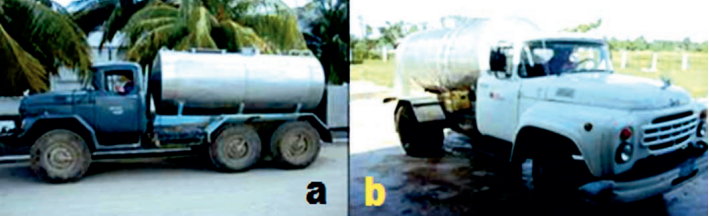 Trucks Evaluated. Models a) ZIL 130 and b) ZIL 131.