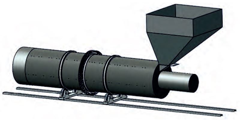 Isometric of the conceived drying installation.