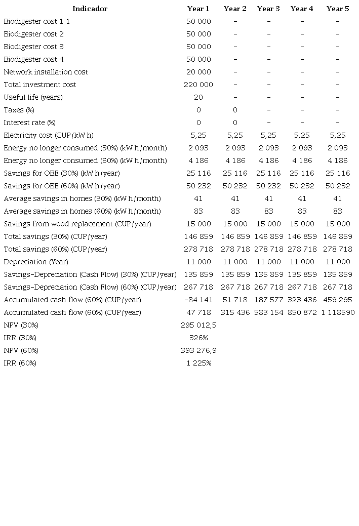 Economic analysis of the investment