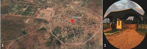 Geographic location and entrance to the farm where the study was developed