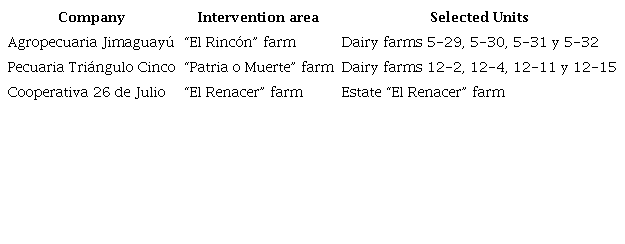 Areas of intervention