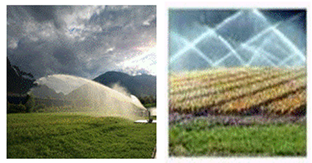 Projection of the stream in Winder and Sprinkler Irrigation Systems.